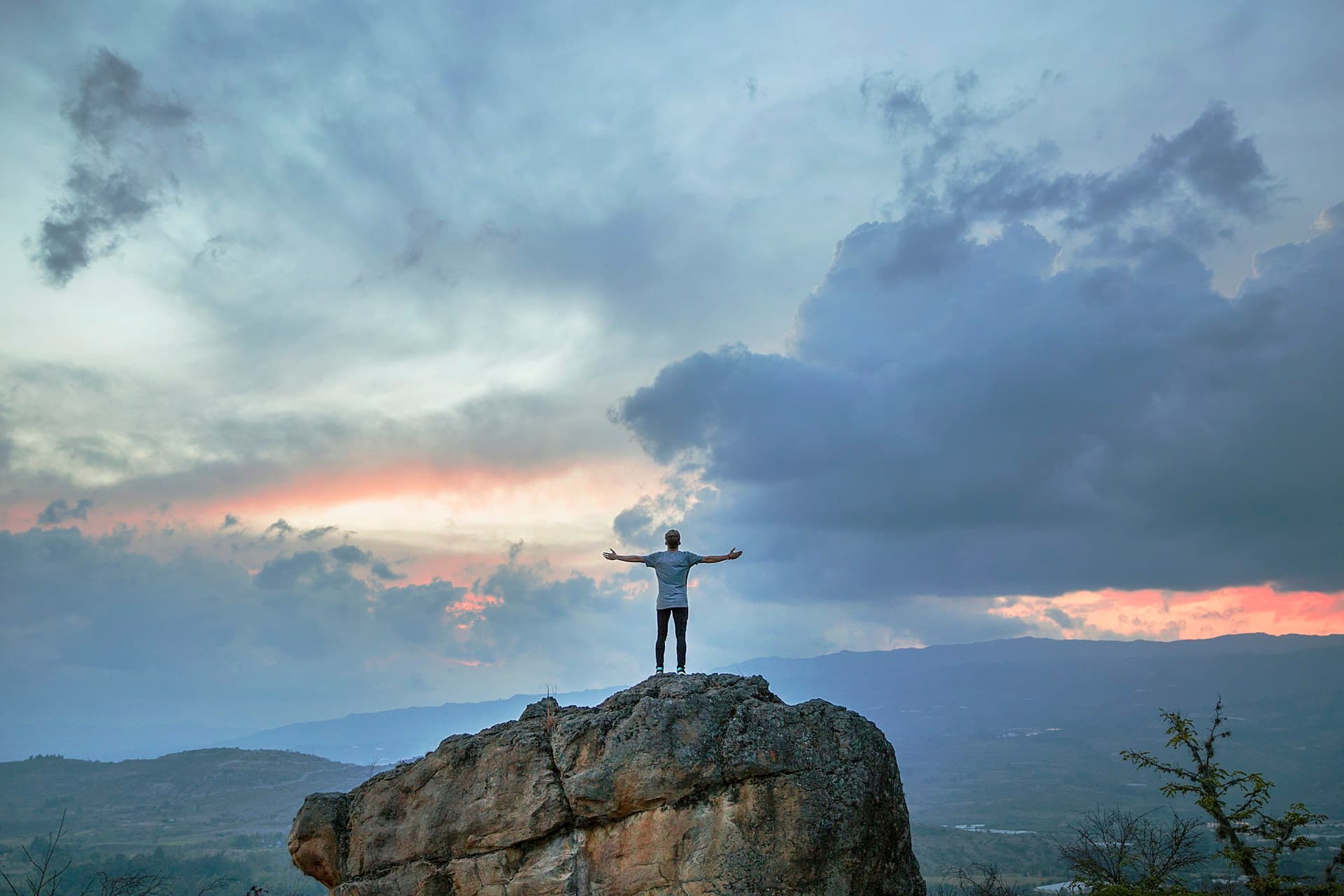 A climber on a high alpine ridge in the Elk Mountains near Aspen