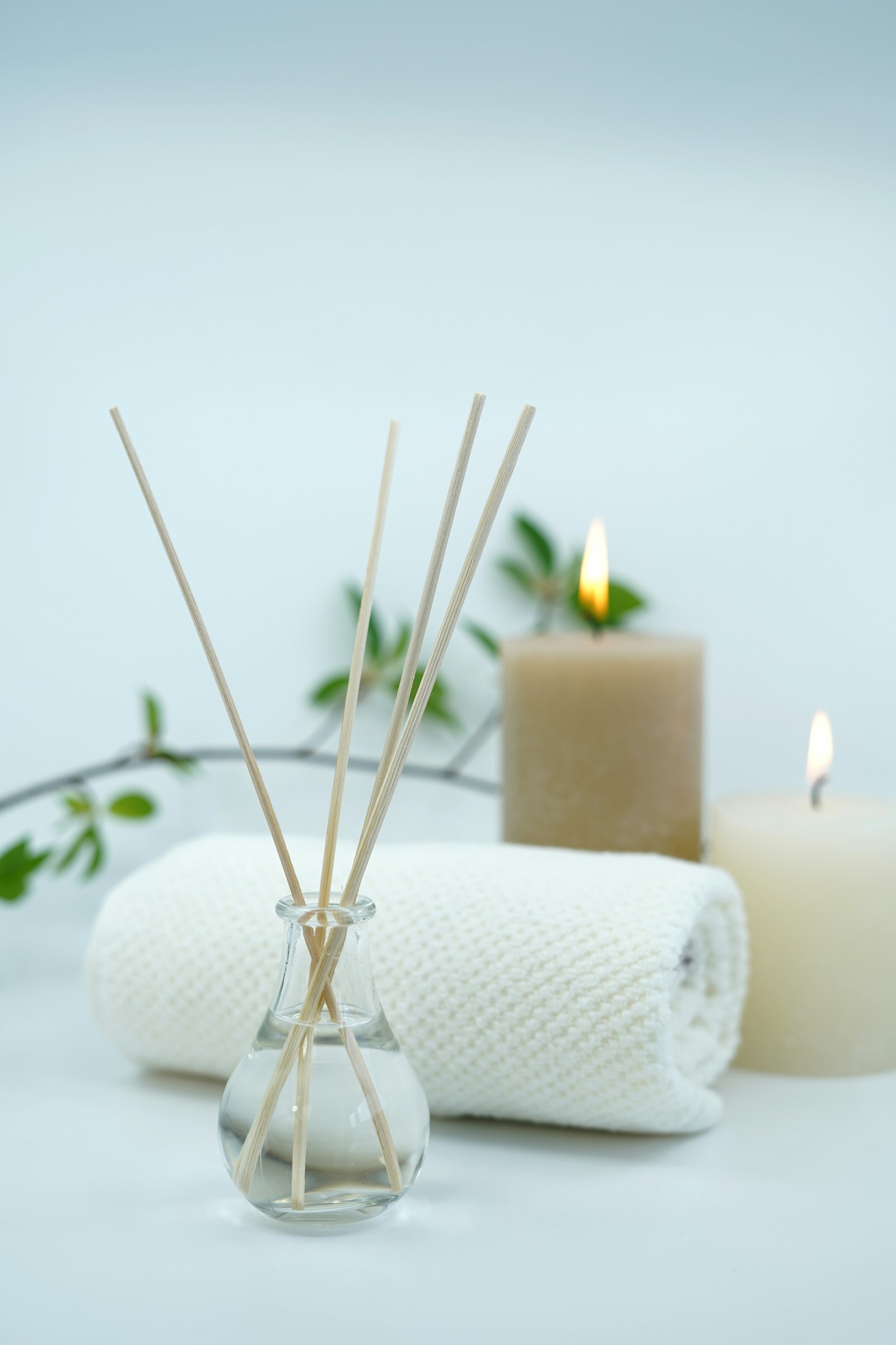A serene spa setting with soft natural light and quiet textures